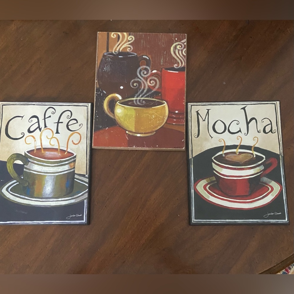 Wall Art, coffee themed, 3 pieces